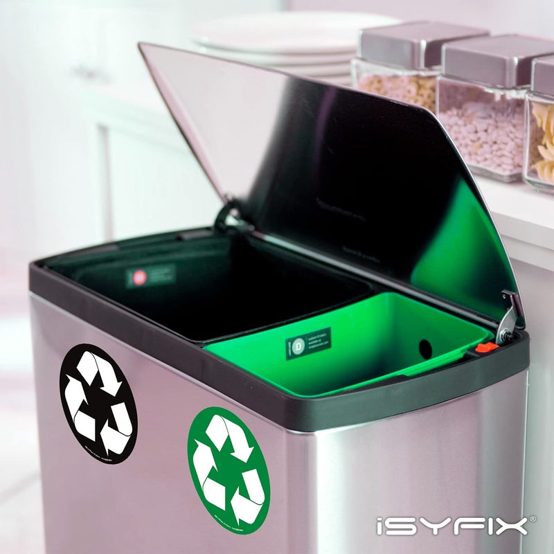 iSYFIX Recycle Sticker for Trash Can â€“6 Pack 5 inch- Premium Self-Adhesive Vinyl, Laminated for Weatherproof, UV Resistant, Perfect Label Stickers for containers, Ideal Sign for Home, Office, Kitchen - Image 5
